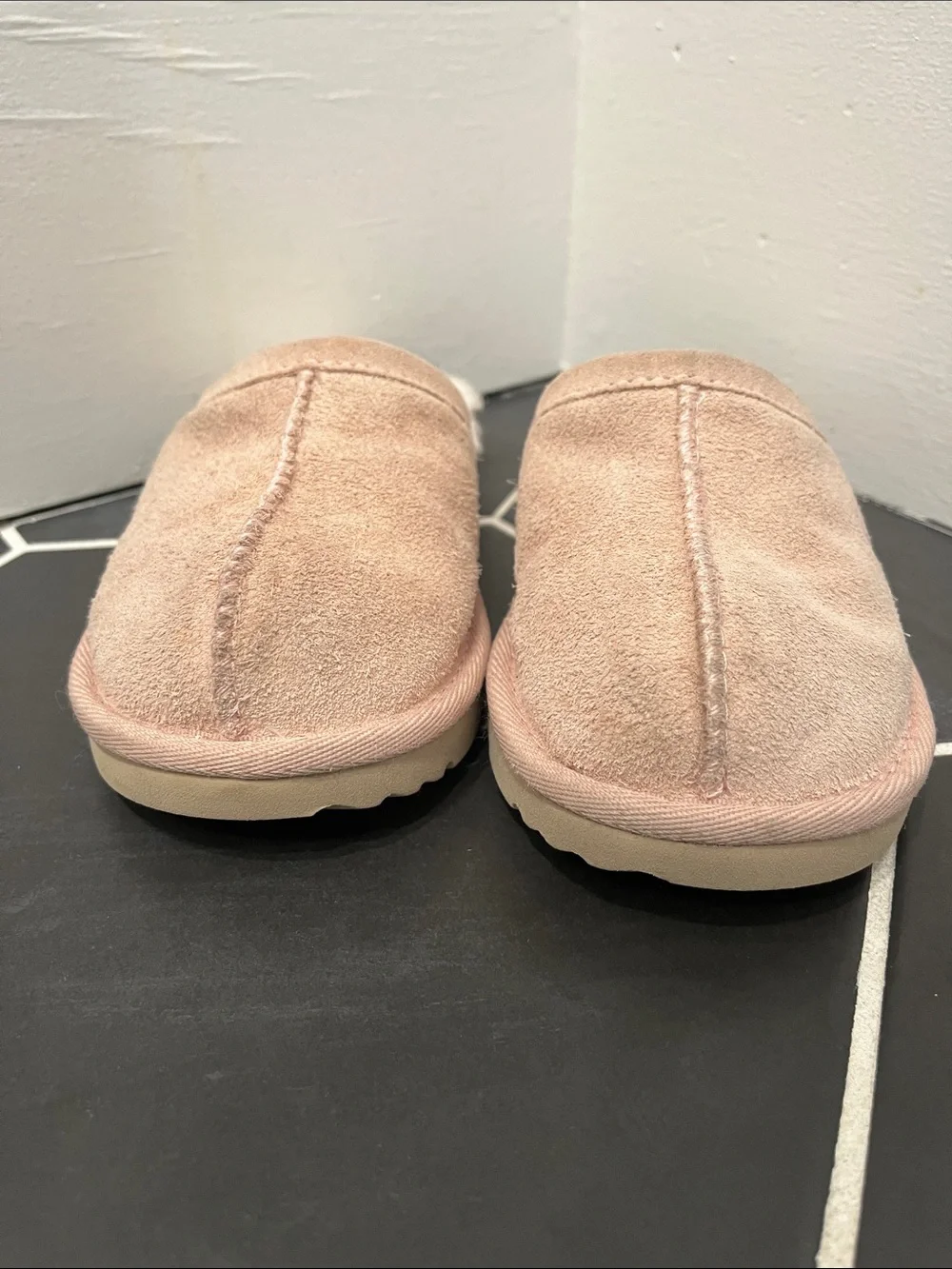 UGG Blush Suede Shearling Mule Slippers